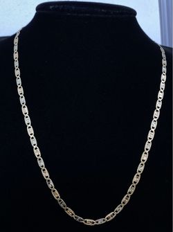 $1150 Three Tone Yellow White and Rose Gold Valentino Chain Necklace