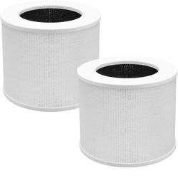 2 Pack Core Mini Filter H13 True HEPA Filters for LEVOIT Core Mini Air Purifier Replacement Filter 3-in-1 HEPA, High-Efficiency Activated Carbon, Repl