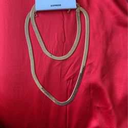 Gold Plated Double Necklace & Choker 