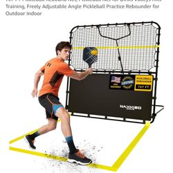7x7 FT Pickleball Rebound Net, Pickleball Net for Dinks Volleys Hits Training, Freely Adjustable Angle Pickleball Practice Rebounder for Outdoor Indoo