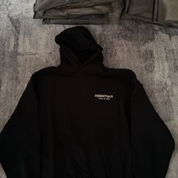 Black white esstential hoodie
