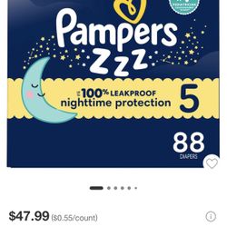 Pampers overnight diapers size 5