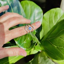 Diamond Wedding Rings with Tanzanite  - Set of 3