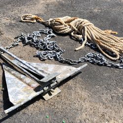15 Lbs Danforth Anchor With Rode And Chain 