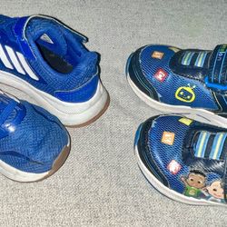 Toddler boy size 7 shoes—Adidas & Cocomelon light up shoes