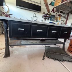 Heavy Duty Metal Workbench with Drawers