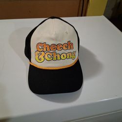 Men's Cheech & Chong Trucker Hat Snapback Black White Brand New 