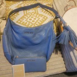 Light Blue Michael Kors Purse And Wallet