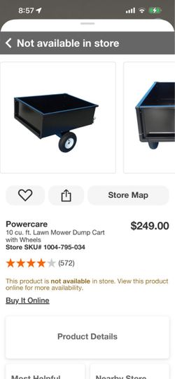 Powercare 10 cu. ft. Lawn Mower Dump Cart