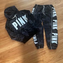 Victoria Secret Pink Camo Sweat Set Size M