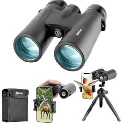 12x42 HD Binoculars for Adults High Powered with Phone Adapter, Tripod and Tripod Adapter