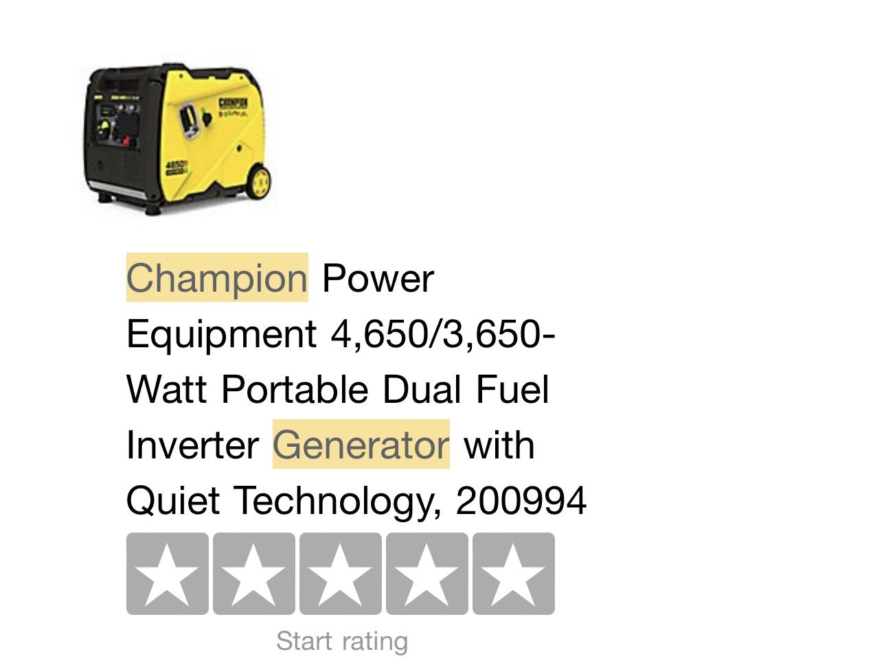 DUAL FUEL INVERTER GENERATOR 4650/3650 WATT PORTABLE