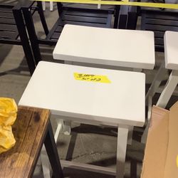 StyleWell Ivory Wood Backless Saddle Counter Stools (Set of 2)