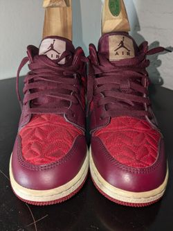 Nike Jordan Youth Air 1 Mid SE AV5174 600 Red Quilt Sz 4.5Y US