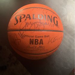80s Laker Roster Signed Basketball 