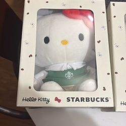 2x Hello Kitty Starbucks Plushies