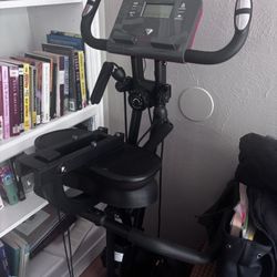 Stationary/exercise bike with resistance bands - foldable, compact, black & red - Advenor brand