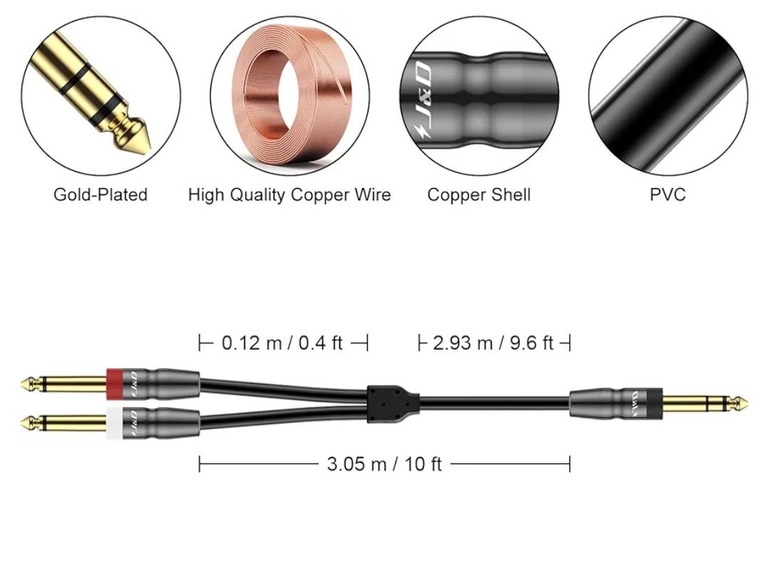 Y Cable for Insturments TRS 