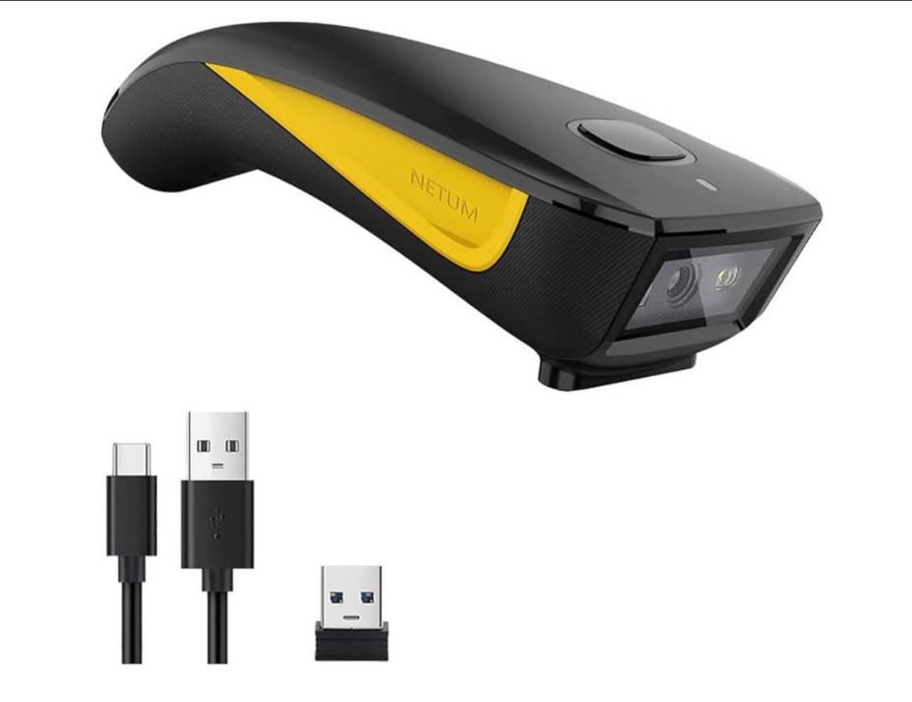 NETUM QR Code Scanner, Mini Barcode Scanner Bluetooth Compatible, Small Portable USB 1D 2D Bar Code