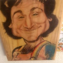 MORK ANS MINDY VINTAGE WOODEN PICTURE 