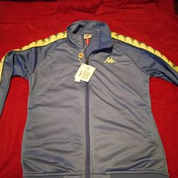 Purple And White Kappa Track Jacket Medium Womans