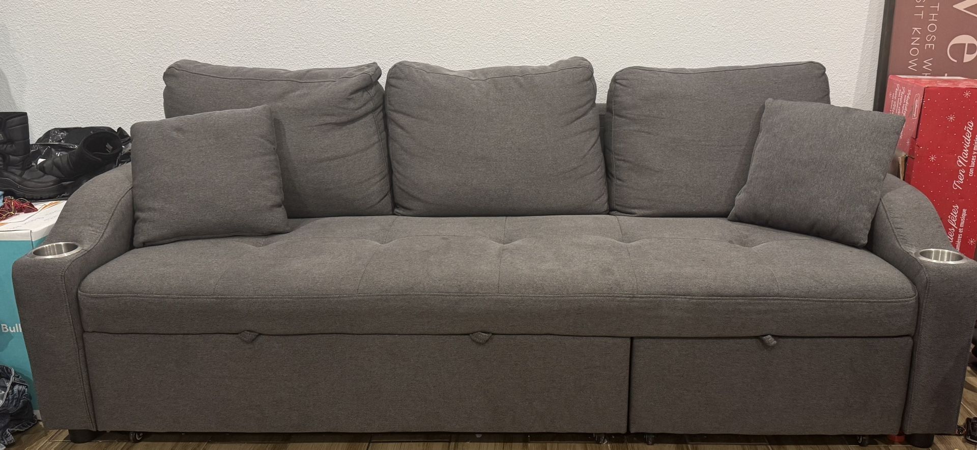 Grey Pull  Out Couch