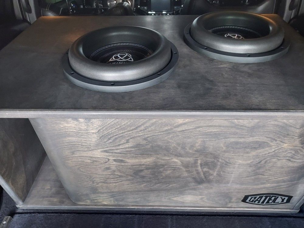 2 TRINITY AUDIO H 12" D1 SUBWOOFERS + GATELY 5.5CF ENCLOSURE  