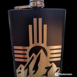 Laser Etched New Mexico True Flask