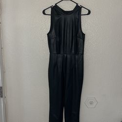 Black Leather Jumpsuit. Size Small 