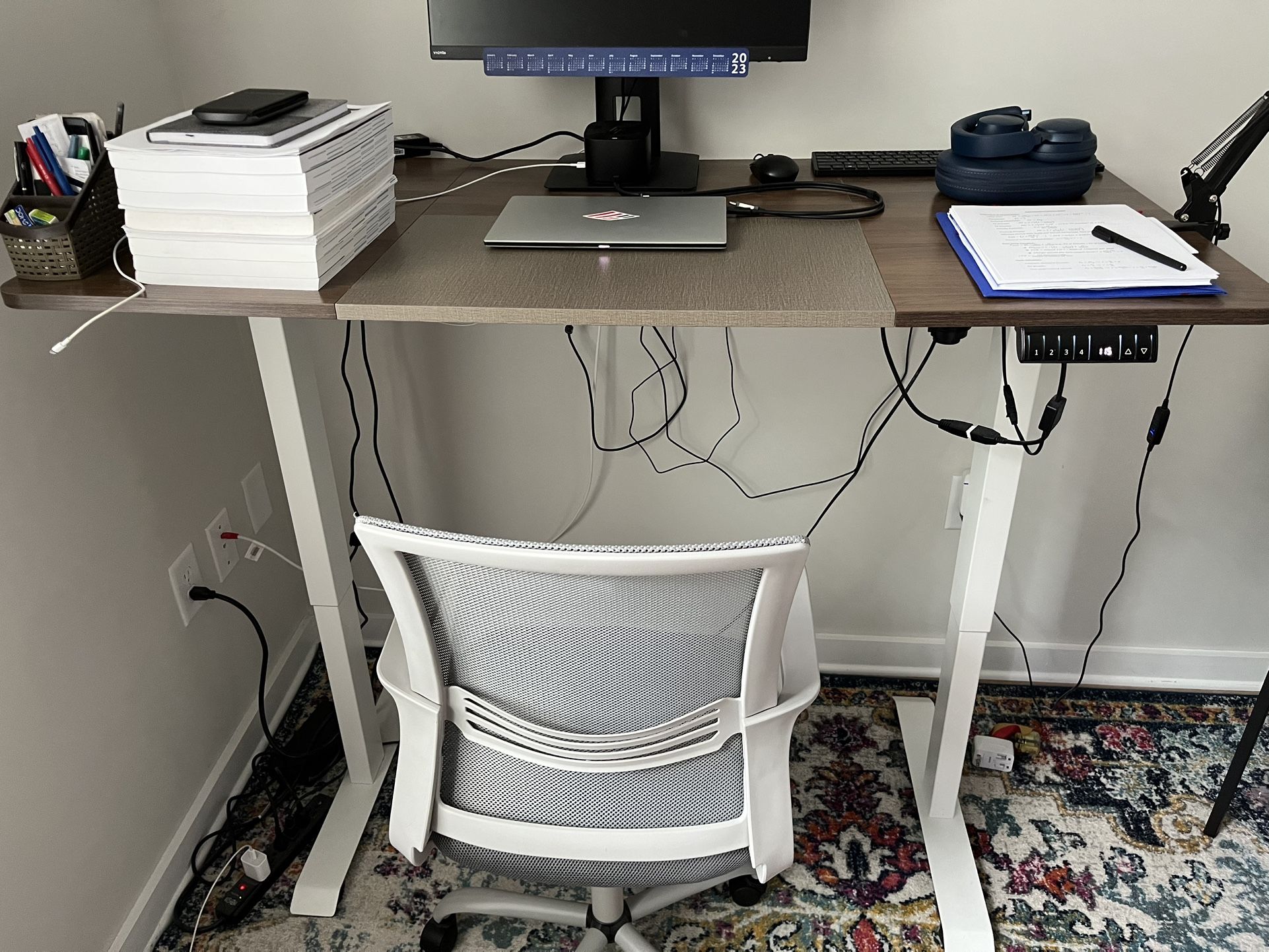 Ikea Adjustable Height Table With FREE Office Chair