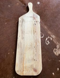 Long Rectangular Wooden Serving Board with Handle - Natural Wood - unfinished