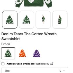 Denim Tears The Cotton Wreath Sweatshirt ( Green)