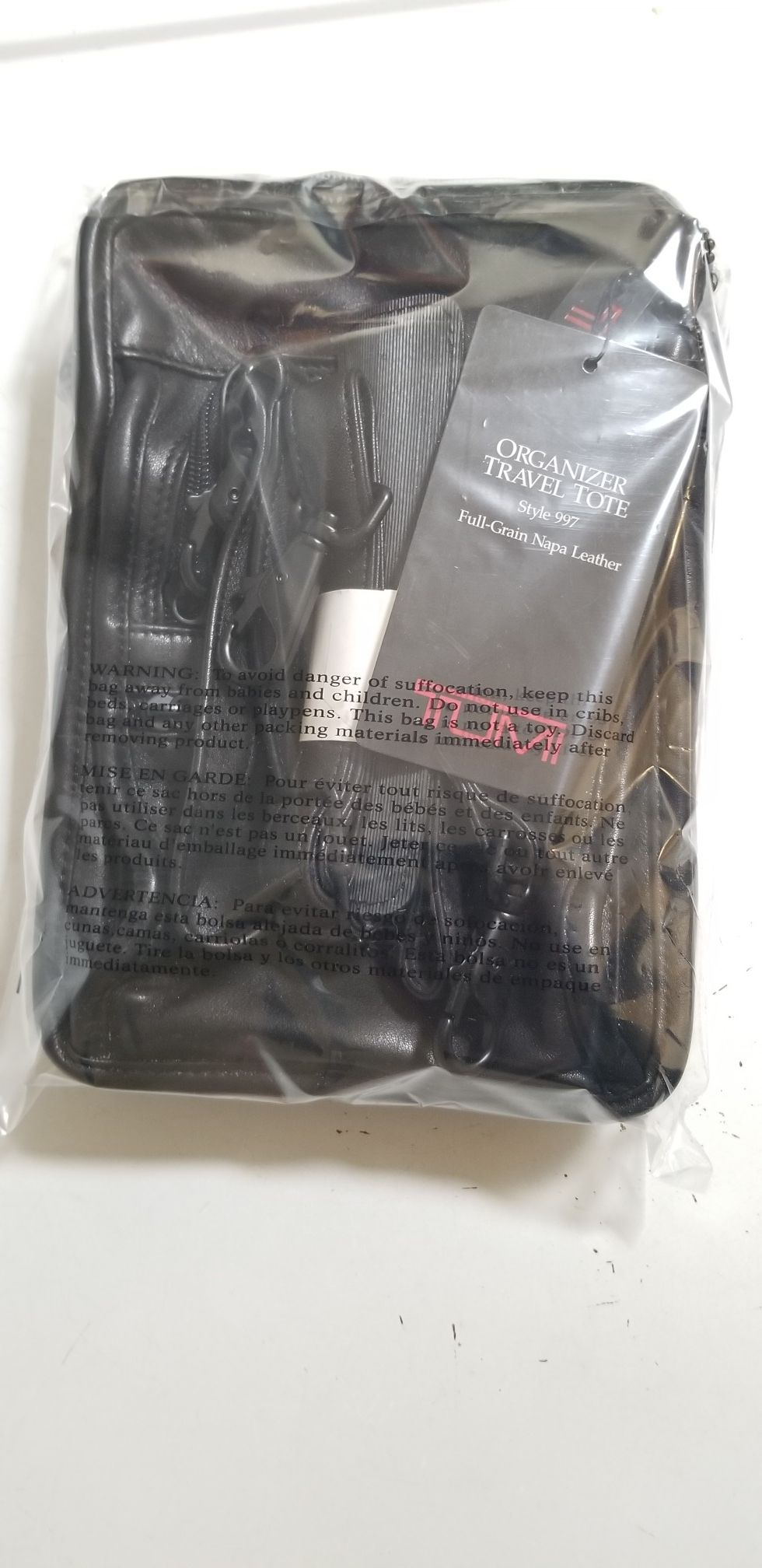 Never Used Tumi™ Organizer Travel Tote Bag Style 997 Full Grain Napa Leather