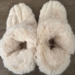 Abercrombie & Fitch Faux Fur Slipper Boots sz Large EUC
