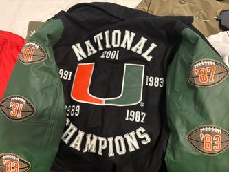 University Of Miami Leather Varsity jacket