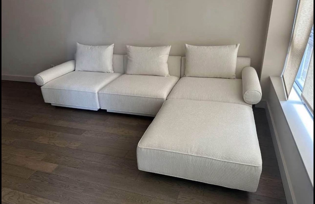 Brand-New Off White Moe’s Home Modular Sectional