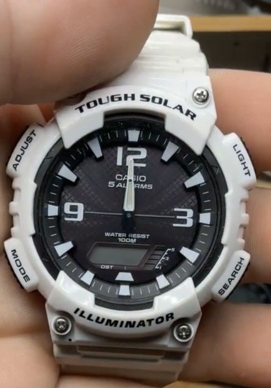 Casio AQ-S810WC-7AV men's white solar sport watch.