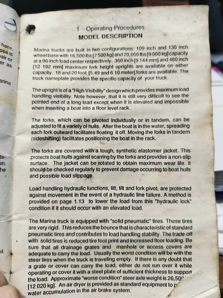Clark Marina Forklift 1991