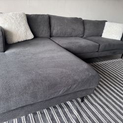 Gray Living Spaces Sectional Sofa Couch Sala 