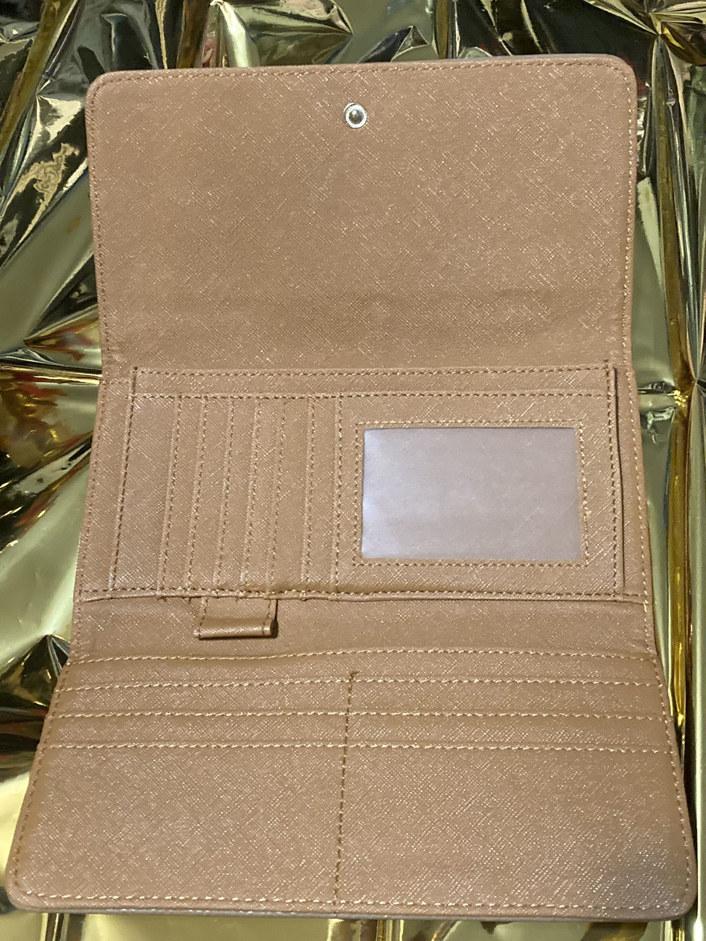 New Eco leather Brown flap clutch