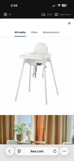 Ikea high chair with tray