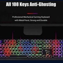 Rk Royal Kludge Typewriter Style Mechanical Gaming Keyboard With True