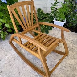 Beautiful Teak Wood Rocking Chair With Footrest