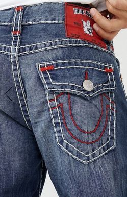 True Religion Jeans RICKY VINTAGE SUPER T STRAIGHT JEAN Sizes 36, 38, 40, 42, 44, 46
