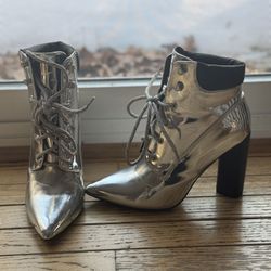 Metallic Silver Ankle Bootie (BRAND NEW) 