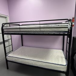Twin Bunk Bed Frame Including Mattress 