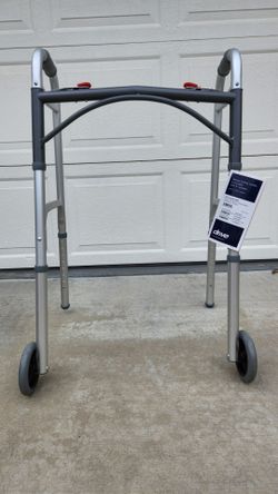 Drive Deluxe Folding Walker with Two Wheels