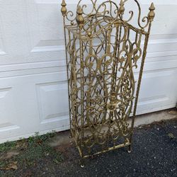 RARE FIND Vintage Iron Bottle Rack w. 2 Door Front