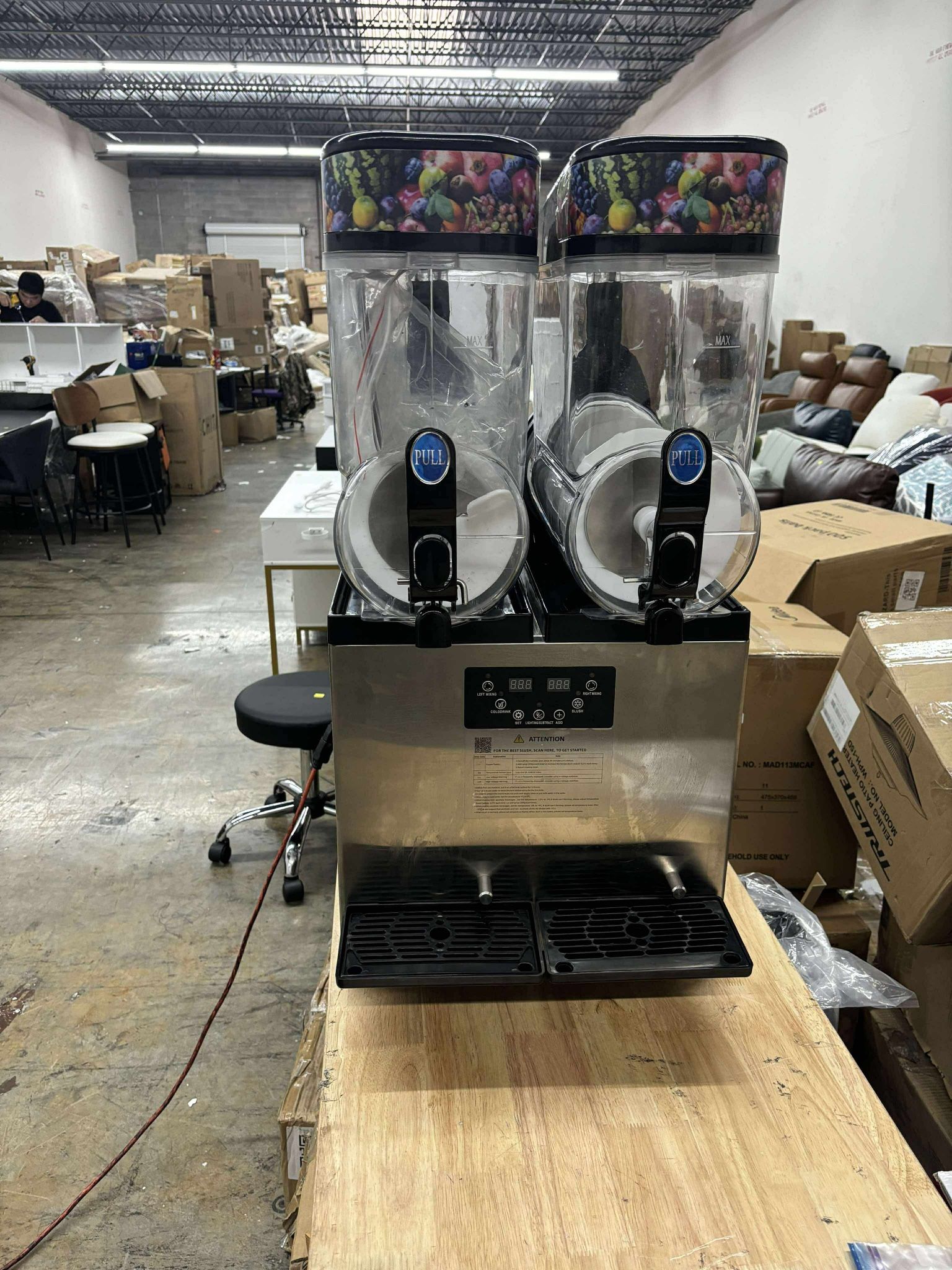 Commercial Slushie Machine, 8Gal / 30L Margarita Machine, 2-Flavor Commercial Slushy Machine(used)