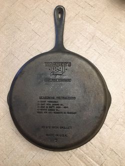 Vintage Wagner 1891 Original Cast Iron Skillet 10-1/2 Inch, Made in USA